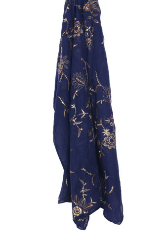 מטפחת שקד רקומה כחול נייבי