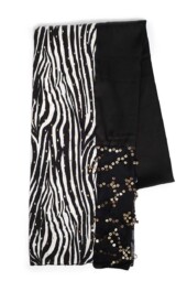 666659 - צעיף עוגן - שחור לבן - 2